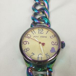 Betsey Johnson Iridescent Watch with Cream Dial